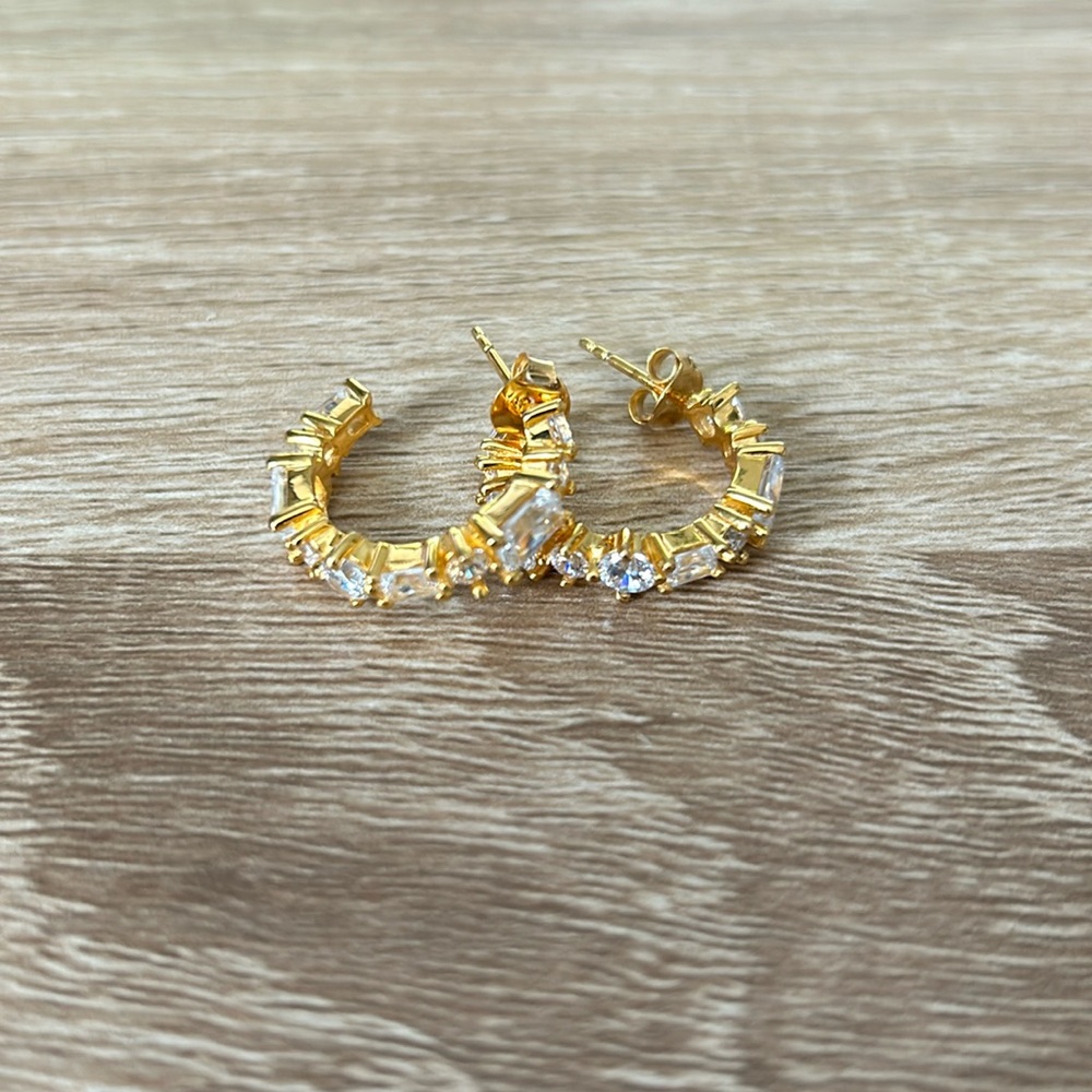 Rhinestone hoop earrings